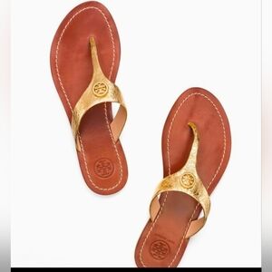 Tory Burch • Cameron Thong Sandals in Gold Size 9
